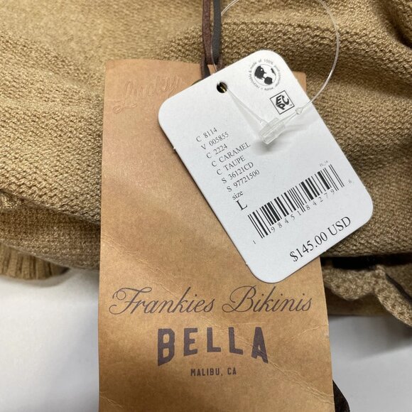 NEW FRANKIES BIKINIS X BELLA HADID Women’s Texas Knit Cardigan – Brown – Size L - Picture 7 of 9